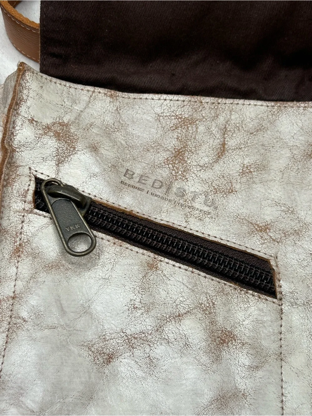 Bed Stu Venice Beach Rustic Leather Buckled Crossbody Bag